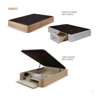Canapé atlántico abatible frontal con zapatero ó cajones - Imagen 1